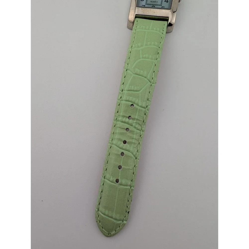 Gossip Watch Women 27mm Case MOP Dial‎ Green Leather Band- New Battery
